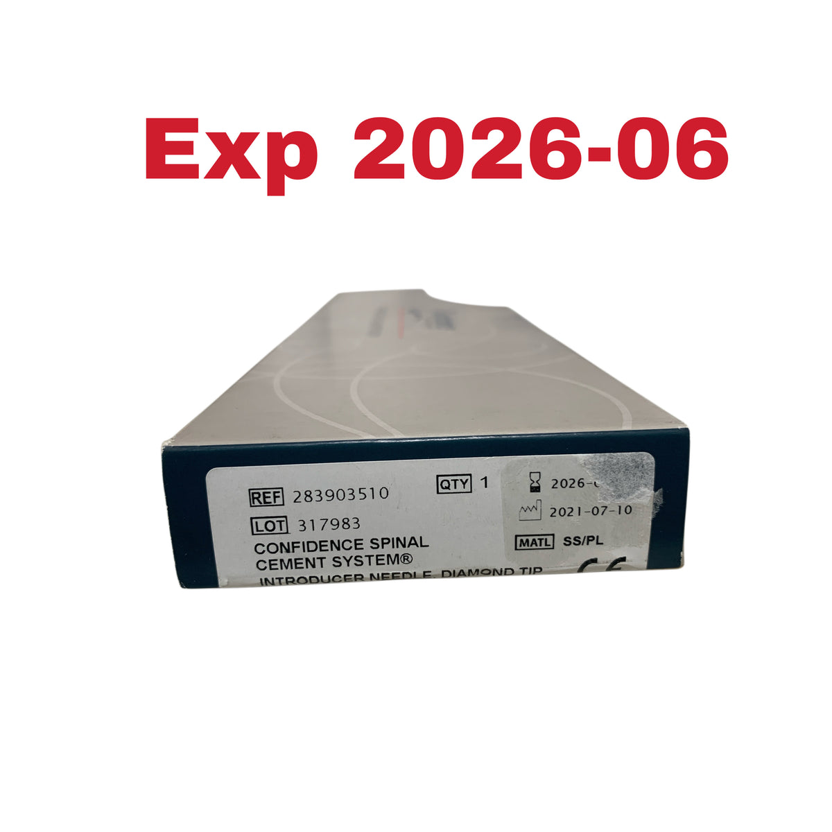 DEPUY SYNTHES 283903510 Confidence Spinal Cement System Introducer Needle Diamond Tip 10G x 5" Exp 2026 06