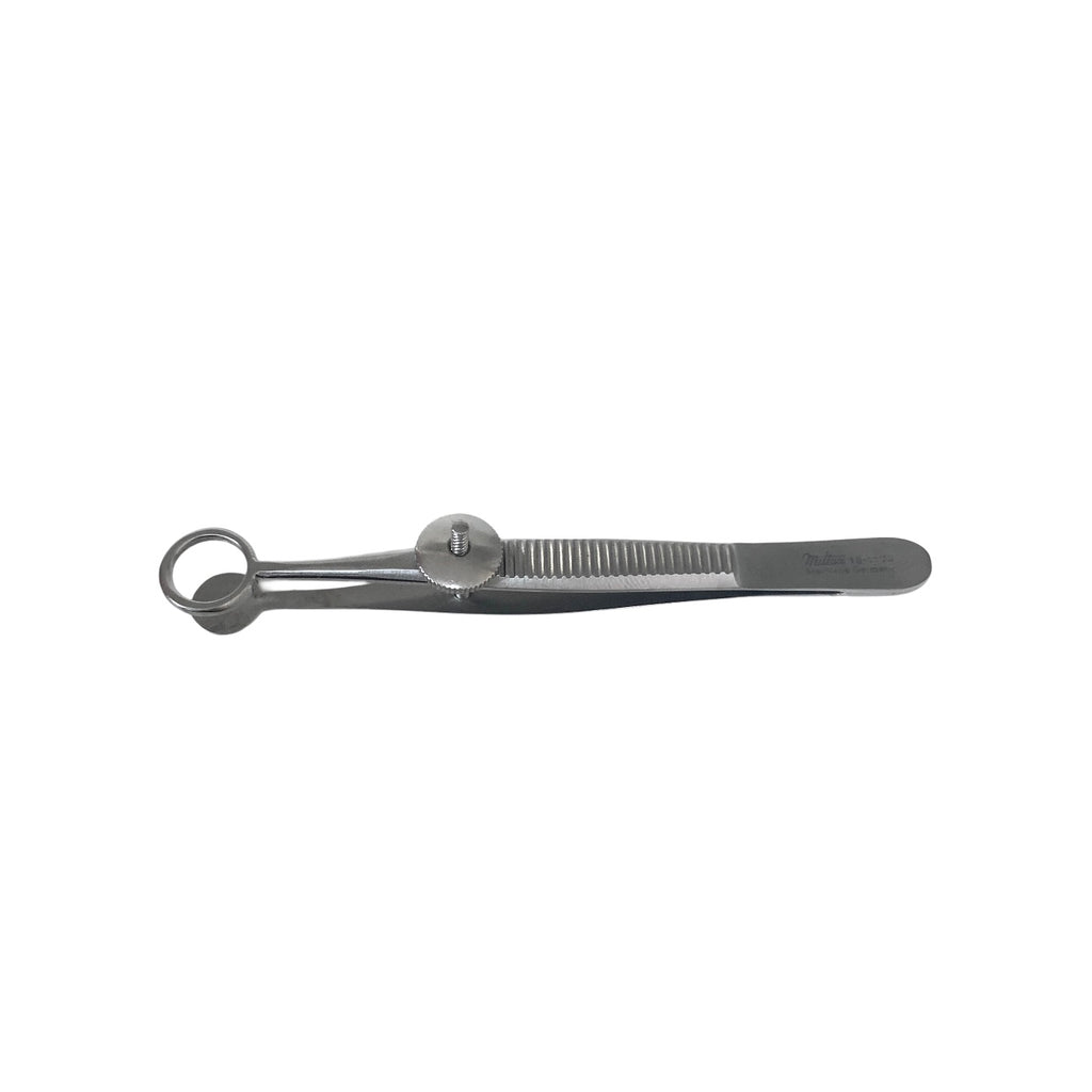 MILTEX REF 18-1170 AYER Chalazion Forceps, 3-5/8" (92mm), Fenestrated Jaw, Inside Ring Diameter 9mm, Solid Blade.