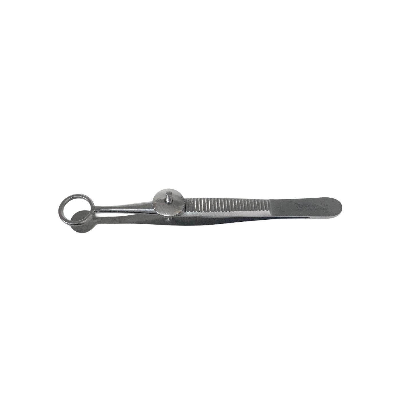 MILTEX REF 18-1170 AYER Chalazion Forceps, 3-5/8" (92mm), Fenestrated Jaw, Inside Ring Diameter 9mm, Solid Blade.