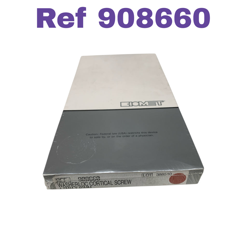 BIOMET REF 908660 Washerloc Cortical Screw Ti 6Al 4V Alloy 4.5mm x 60mm Exp 2020 03
