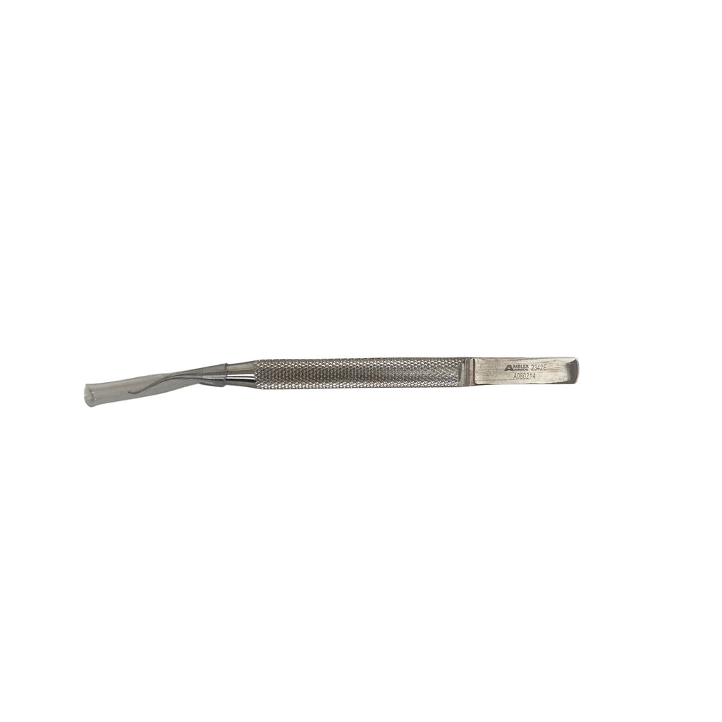 AMBLER REF 2342E McPherson corneal suturing forceps 3 3/8'',straight shafts, 1x2 teeth, 5.0mm tying platforms, narrow flat handle