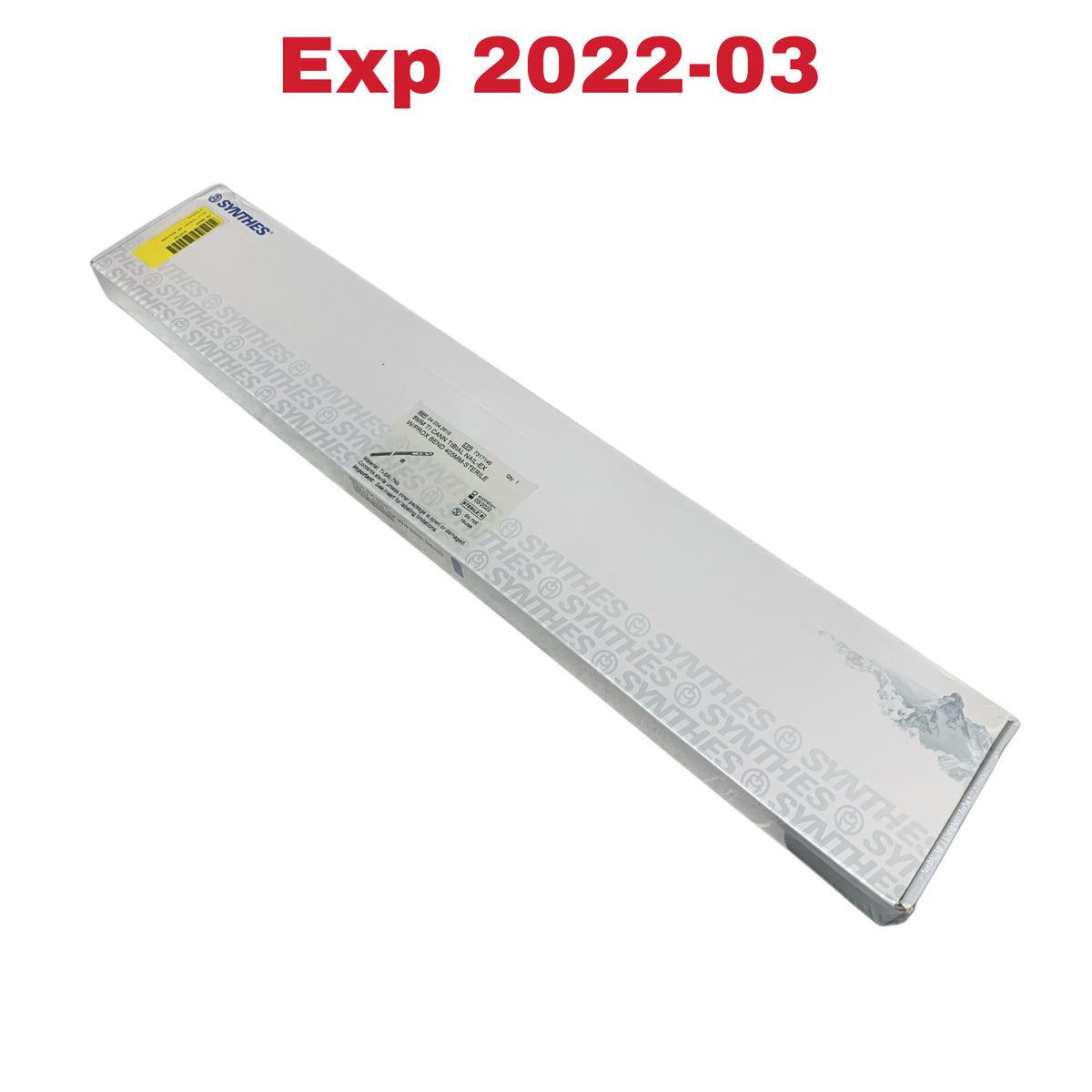 SYNTHES 04.034.261S 8MM Ti Cann Tibial Nail EX W/Prox Bend 405MM Sterile Exp 2022 03