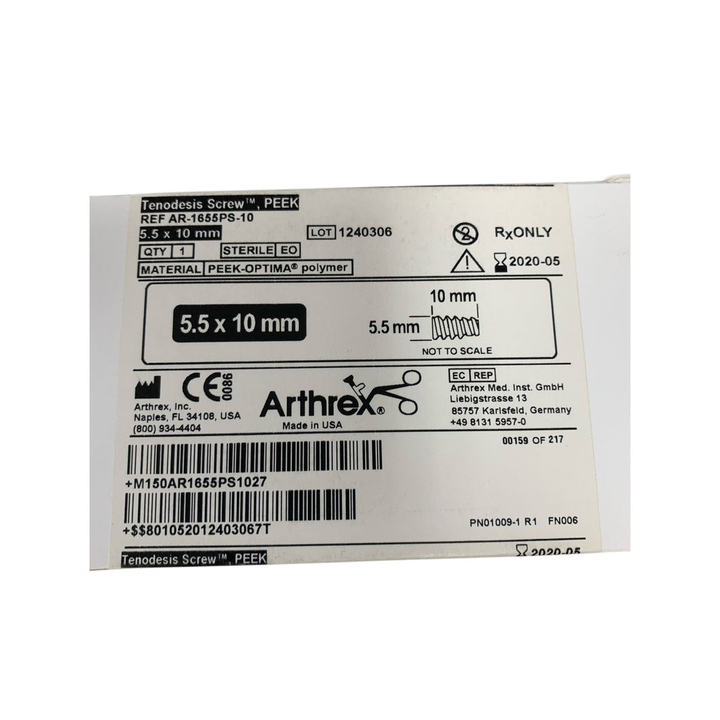 ARTHREX AR-1655PS-10 Tenodesis Screw PEEK 5.5 x 10 mm Exp 2020 05
