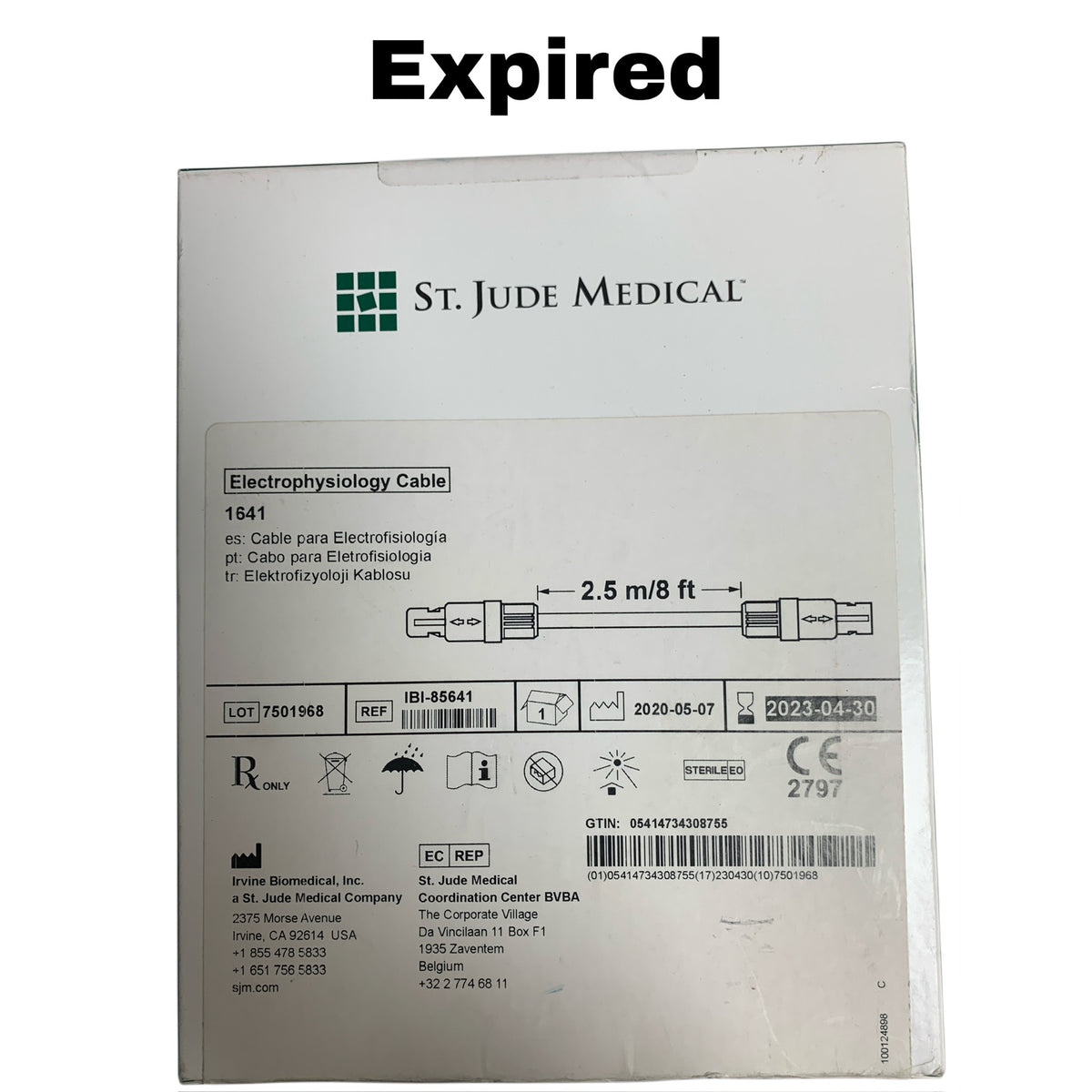 ST JUDE MEDICAL IBI-85641 Electrophysiology Cable 1641 2.5 m EXP 2023 04
