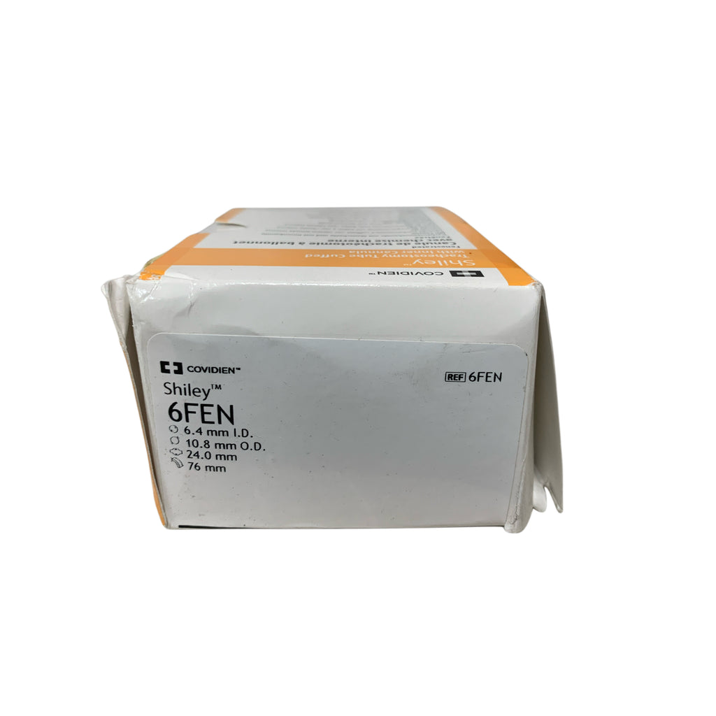 COVIDIEN 6FEN Shiley Tracheostomy Tube Cuffed 6.4 mm I.D. 10.8 mm O.D. 24.0 mm 76 mm Exp 2024 01