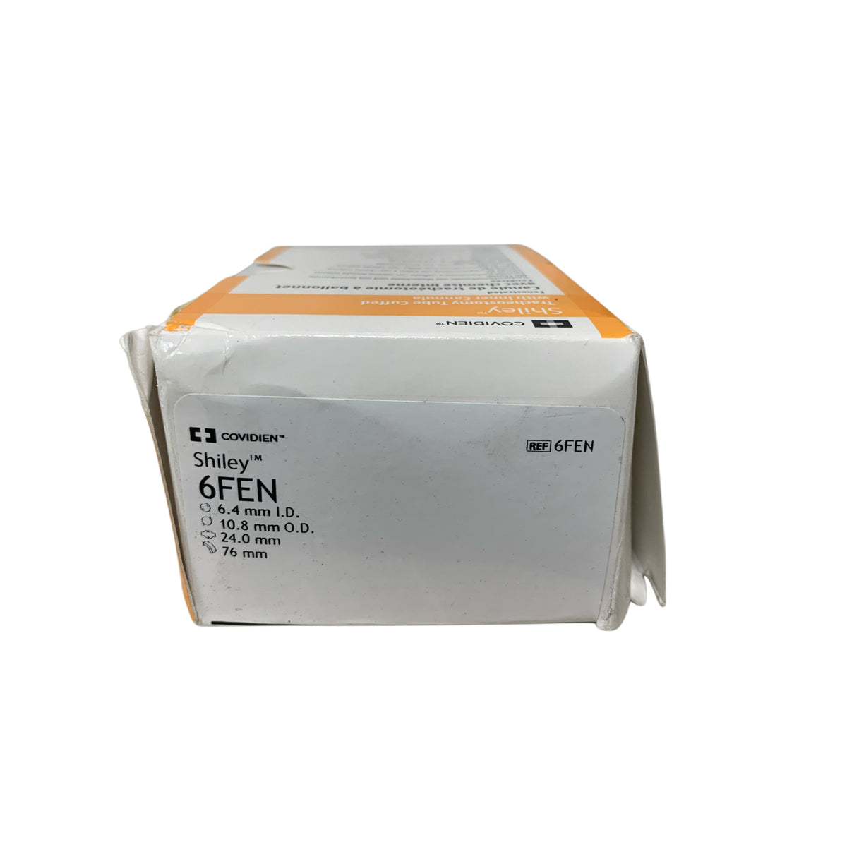 COVIDIEN 6FEN Shiley Tracheostomy Tube Cuffed 6.4 mm I.D. 10.8 mm O.D. 24.0 mm 76 mm Exp 2024 01
