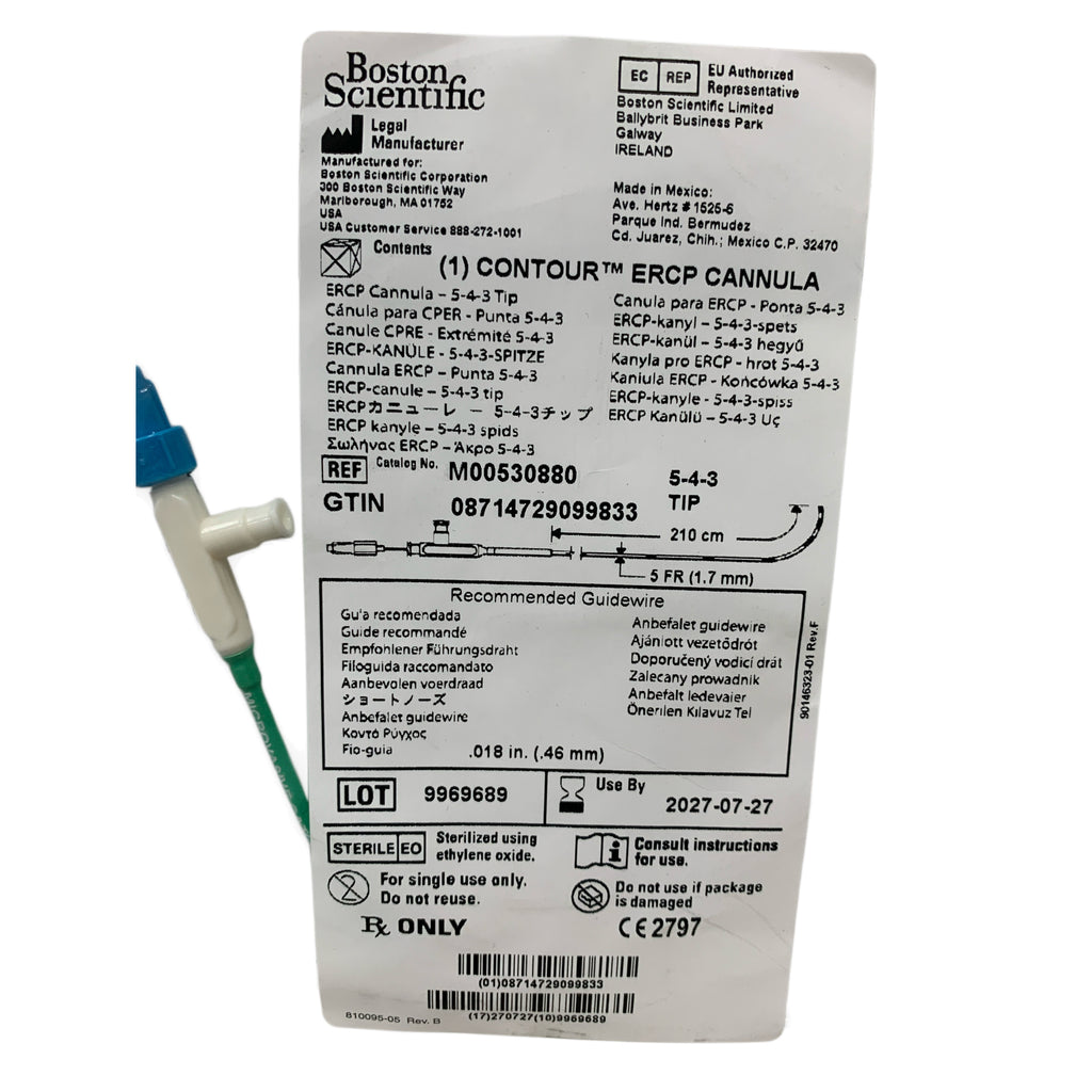 BOSTON SCIENTIFIC REF M00530880 Contour ERCP Cannula 5-4-3 Tip 210cm 5 FR Exp.2027-07