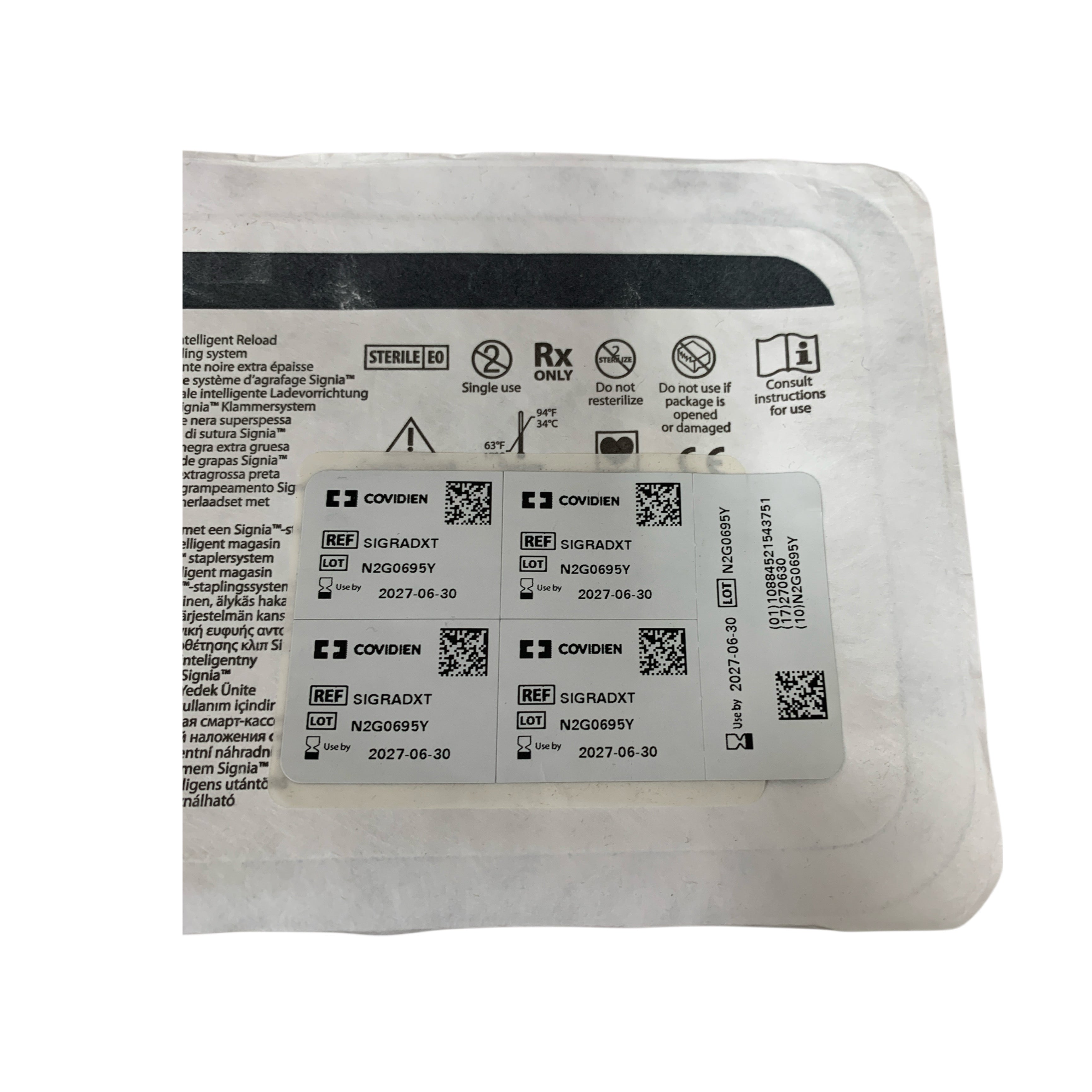 COVIDIEN REF SIGRADXT Tri-Staple 2.0 Black Radial Intelligent Reload Extra Thick For Signia Stapling System, Exp.2027/06