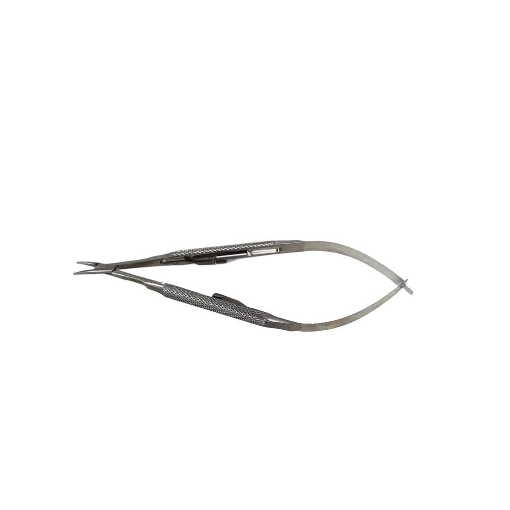 AMBLER REF 4421E Barraquer needle holder 5 1/8'',medium, gently curved, 9.0mm smooth jaws, round handle, with lock