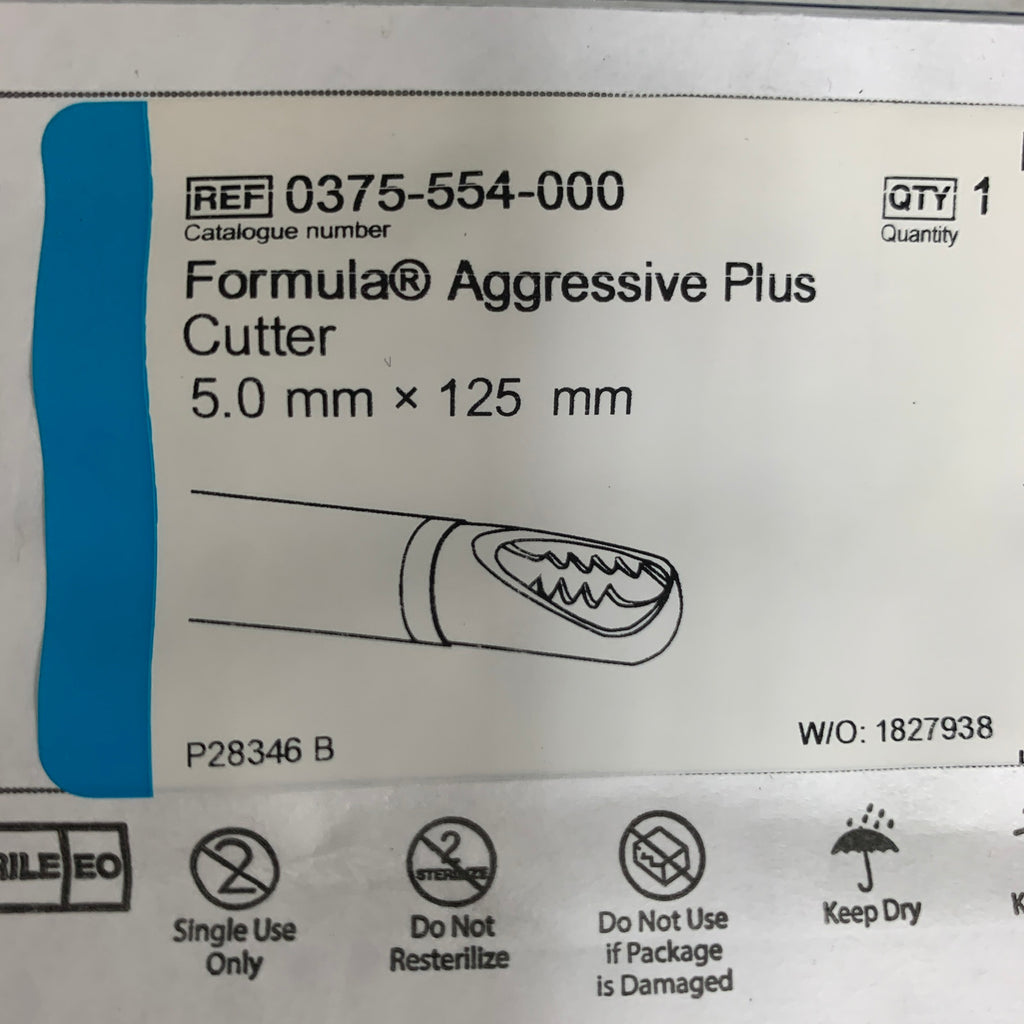STRYKER REF 0375-554-000 Formula Aggressive Plus Cutter 5.0 mm x 125 mm Expired