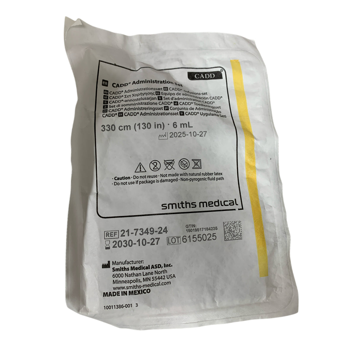 SMITHS MEDICAL 21-7349-24 CADD Administration Set 330cm 130in 6mL Exp 2030 10