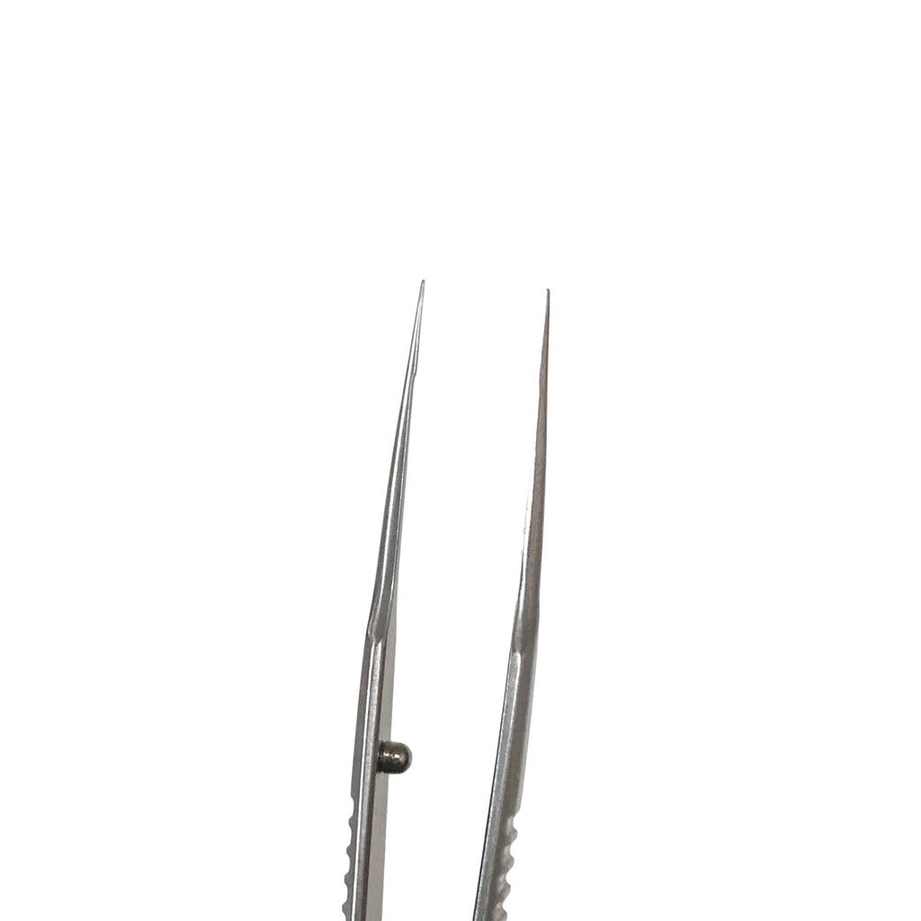 AMBLER REF 2446E, McPherson tying forceps 3 3/8'',straight shafts, 4.0mm tying platforms, narrow serrated flat handle