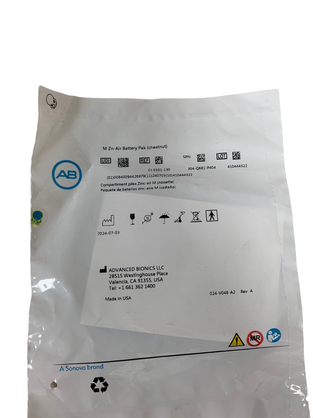 ADVANCED BIONICS CI-5501-130 M Zinc-Air Battery Pack Chestnut