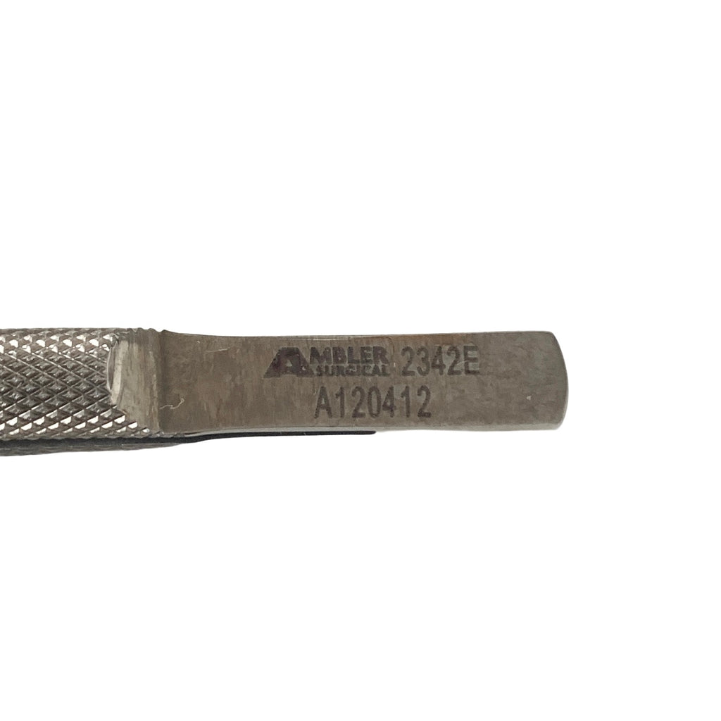 AMBLER REF 2485E Bonaccolto utility forceps 4 3/8'',straight shafts with 1.2 x 16.0mm jaws, serrated tips, narrow handle