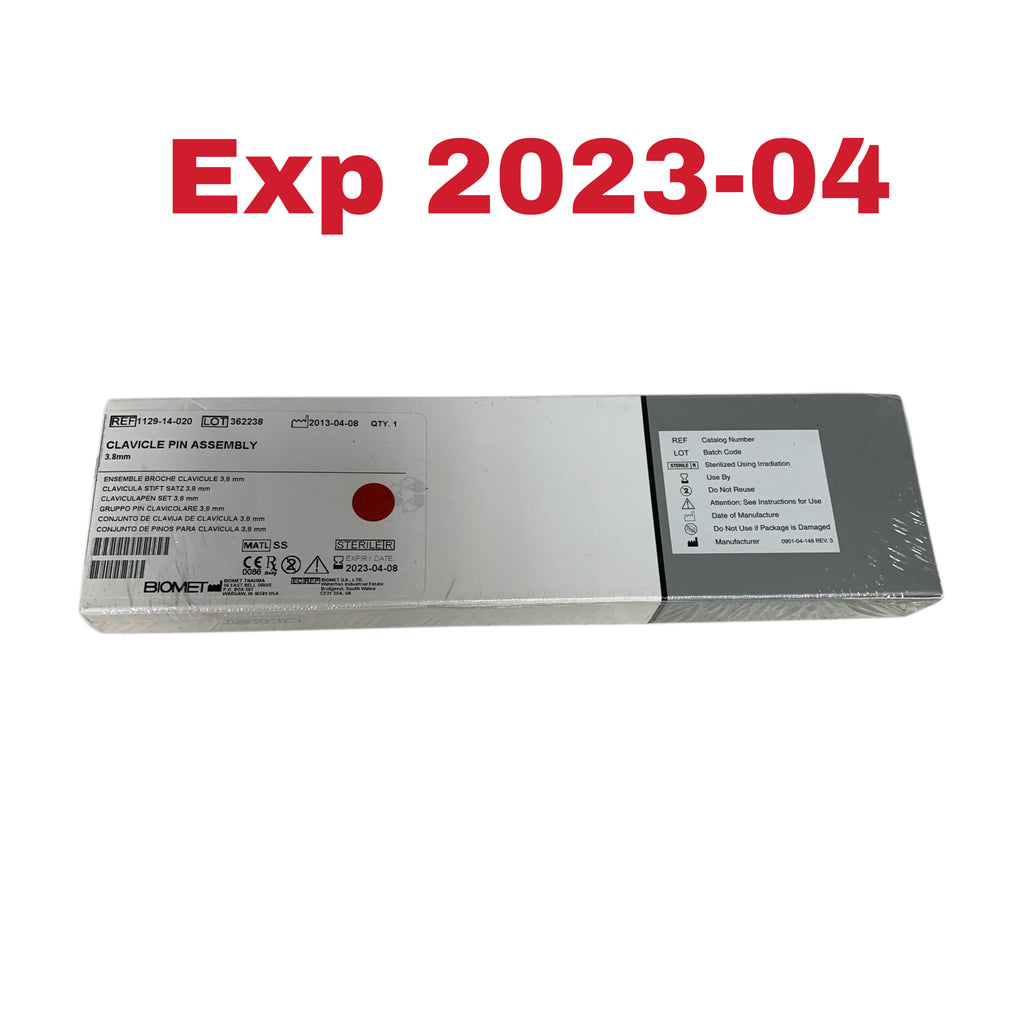 BIOMET 1129-14-020 CLAVICLE PIN ASSEMBLY 3.8mm Exp 2023 04
