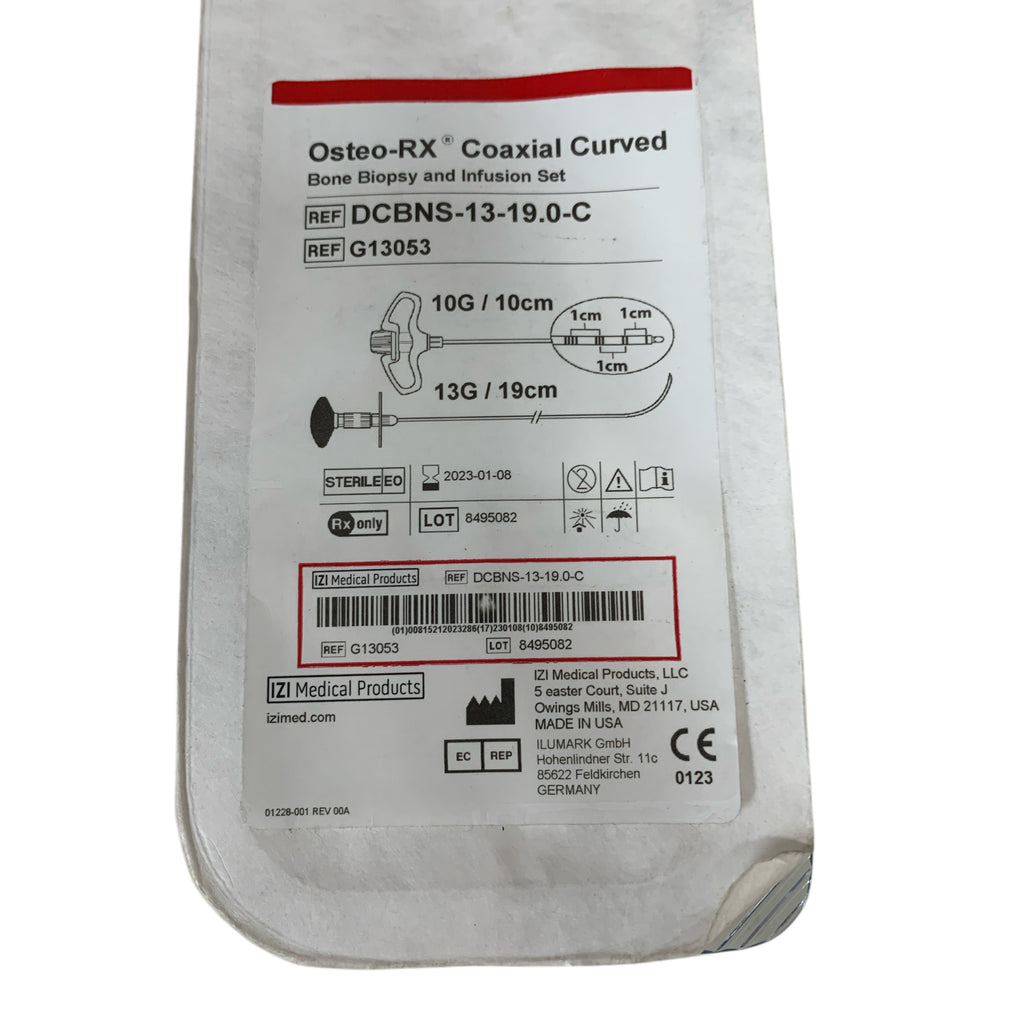 COOK REF DCBNS-13-19.0-C / G13053 Osteo-RX Coaxial Curved Bone Biopsy and Infusion Set 10G/10cm 13G/19cm Exp 2023 01