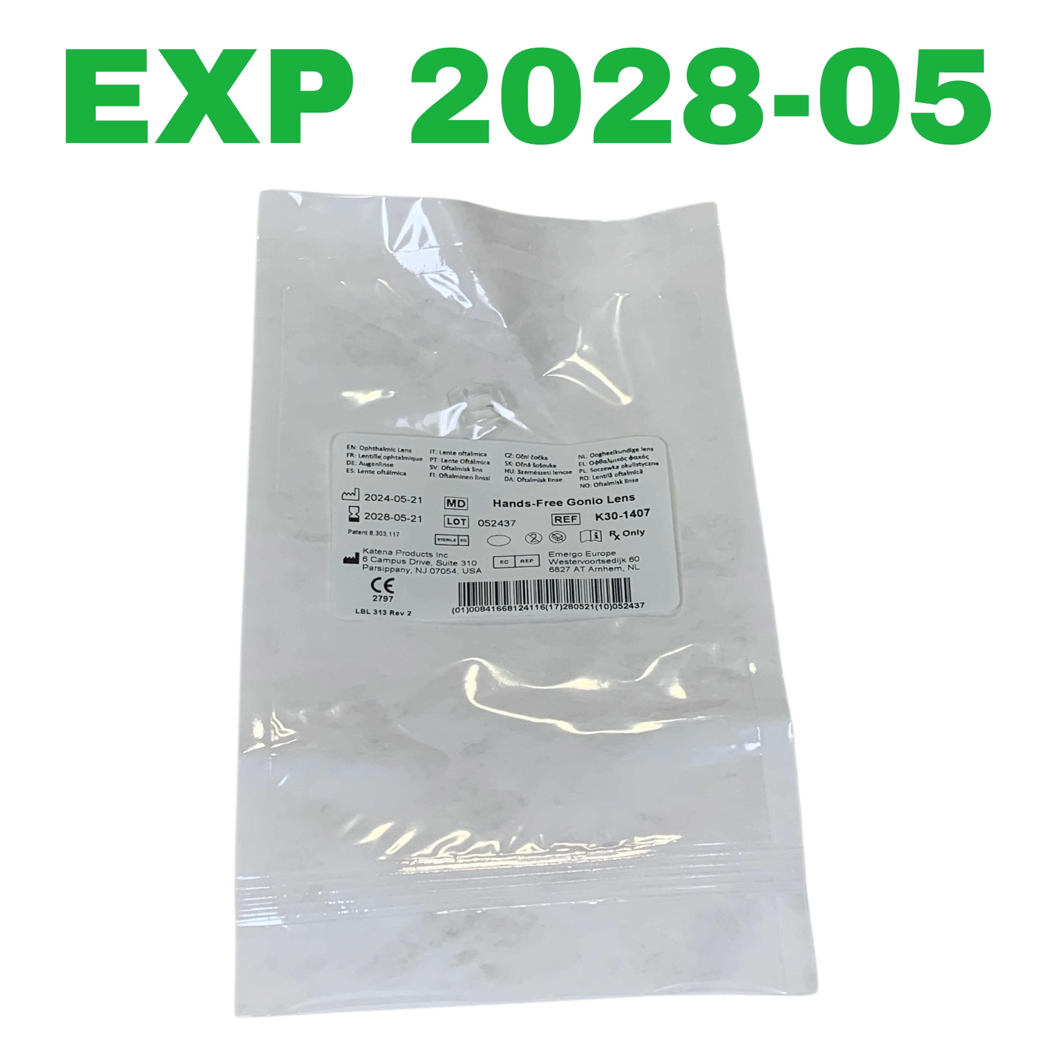 KATENA REF K30-1407 Hands-Free Gonio Lens, Exp.2028/05