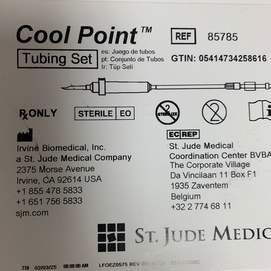 ST JUDE MEDICAL 85785 Cool Point Tubing Set EXP 2026 01