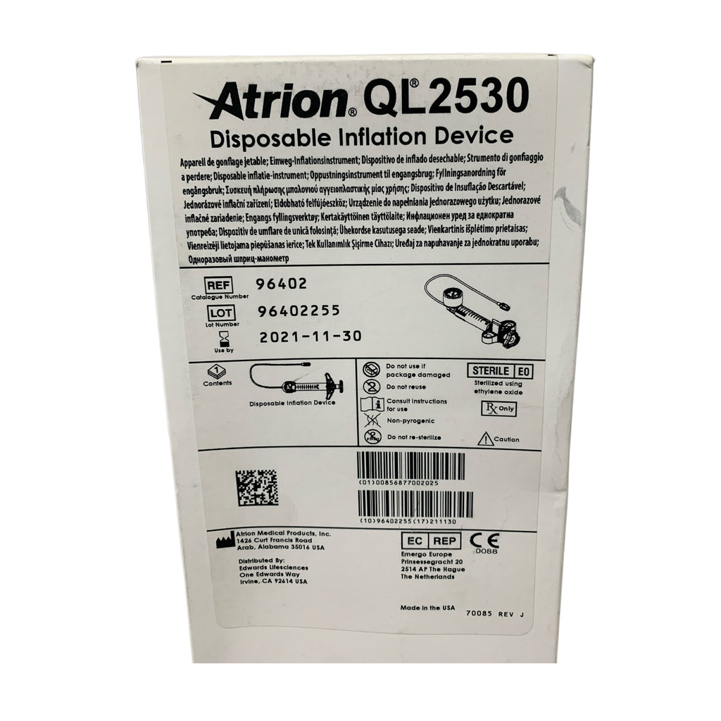 ATRION REF 96402 QL2530 Disposable Inflation Device, Exp.2021/11