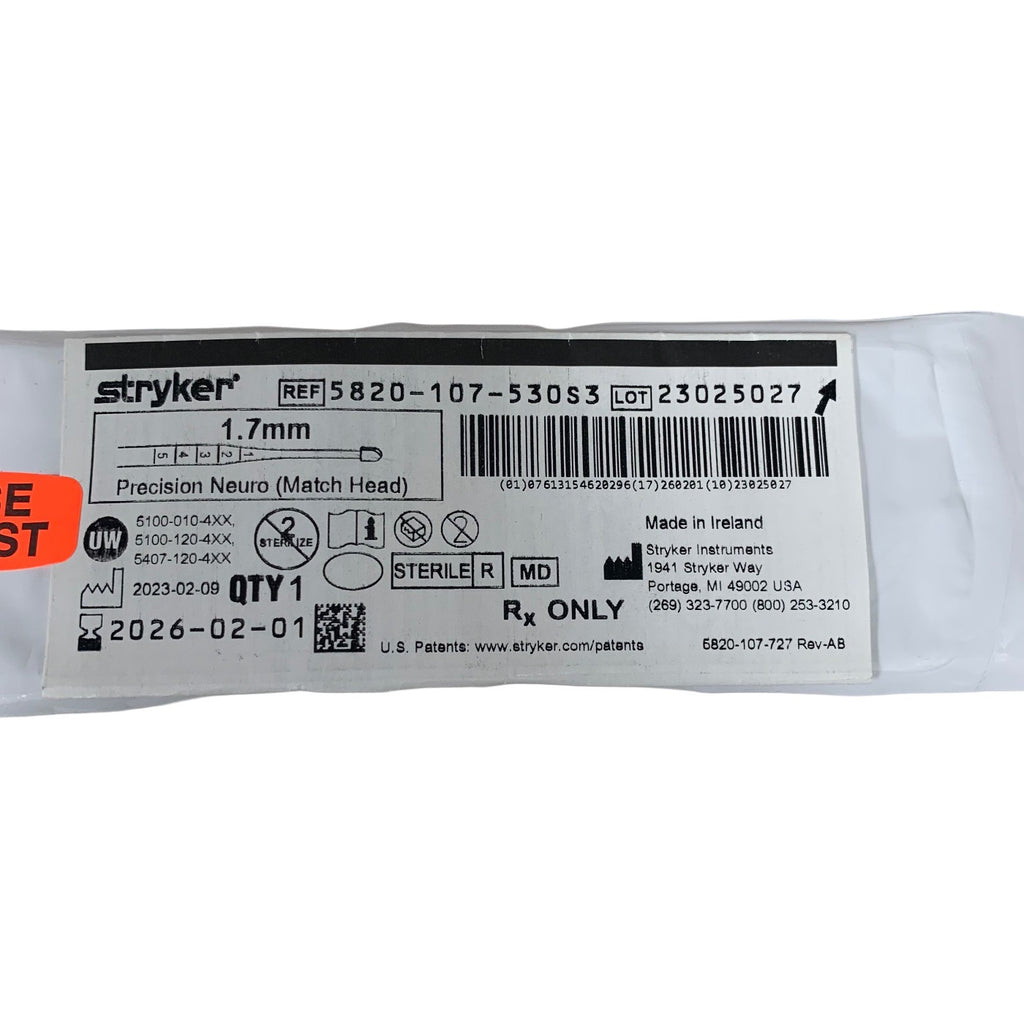 STRYKER 5820-107-530S3 Precision Neuro Match Head 1.7mm Exp 2026 02