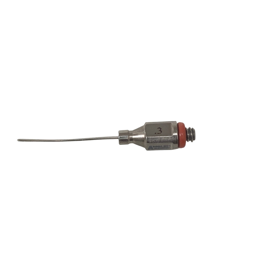 AMBLER REF 7601E Bimanual irrigation tip 23 gauge, curved shaft, dual 0.3mm irrigation ports