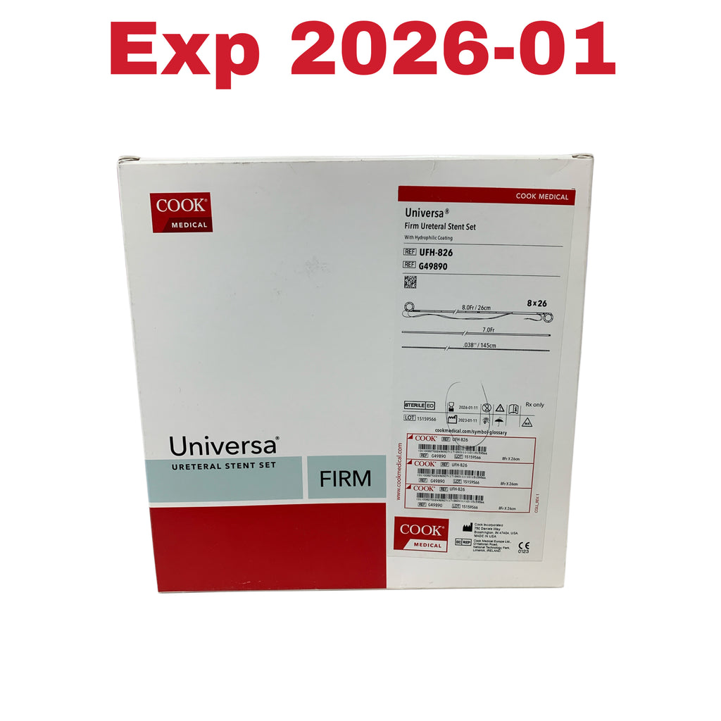 COOK MEDICAL UFH-826 / G49890 Universa Firm Ureteral Stent Set 8Fr x 26cm Exp 2026 01