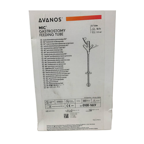 AVANOS REF 0100-16LV MIC Gastrostomy Feeding Tube G-Tube 16 Fr 3-5 ml, Exp.2027/12