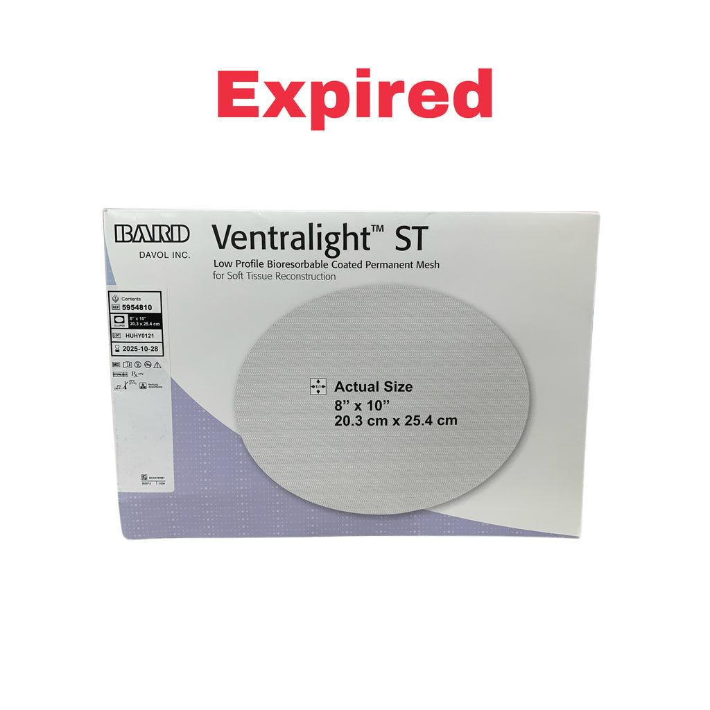 BARD REF 5954810 Ventralight ST Low Profile Bioresorbable Coated Permanent Mesh 8" x 10" Exp.2025/10