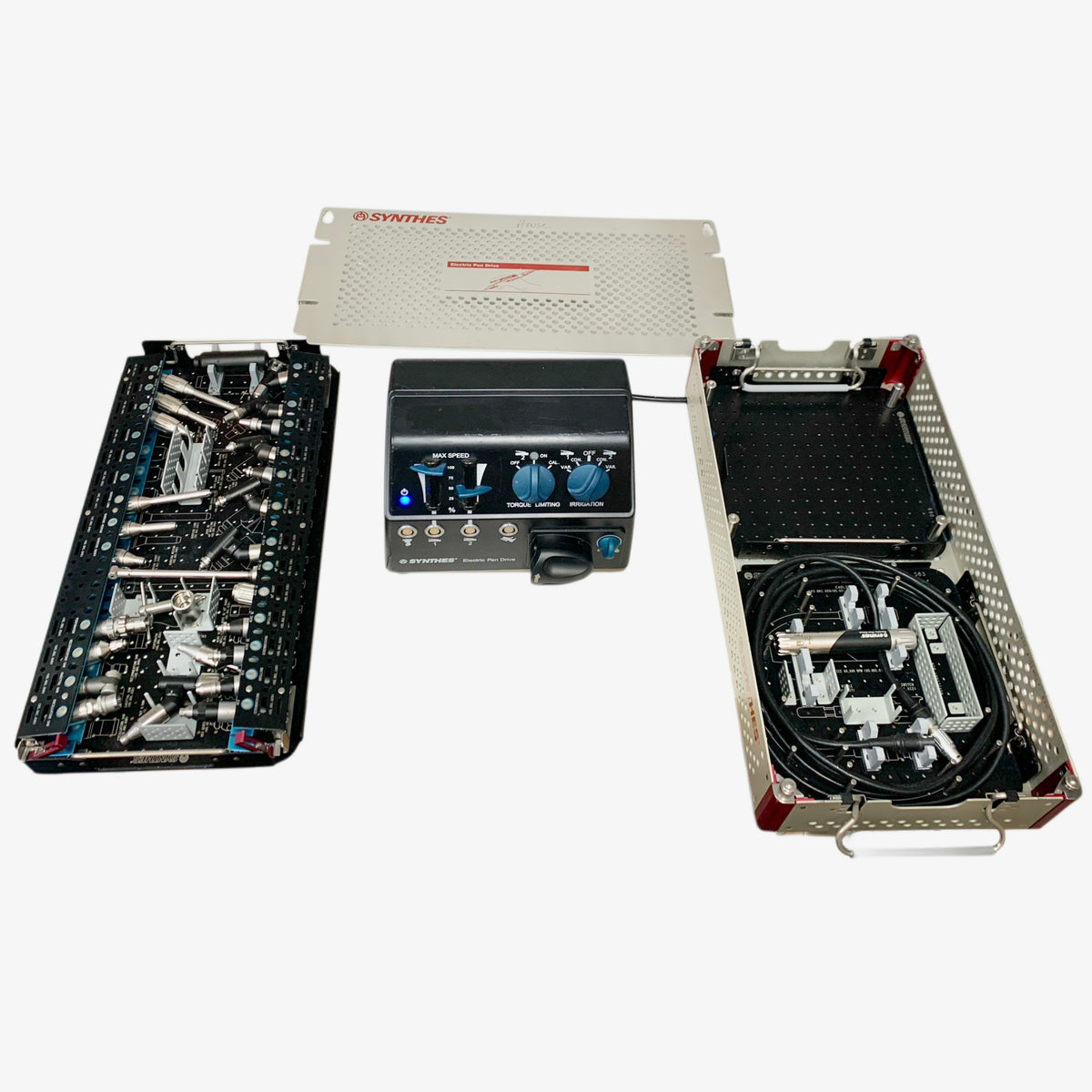 SYNTHES 05.001.000 Electric Pen Drive System Set With Handpiece, Attachments & Tray