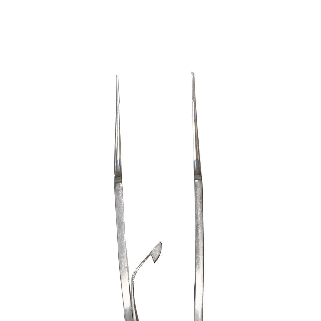 AMBLER REF 9542E Stern-Castroviejo fixation forceps 4 3/8'',0.5mm 1x2 teeth, with lock, flat 3-hole handle