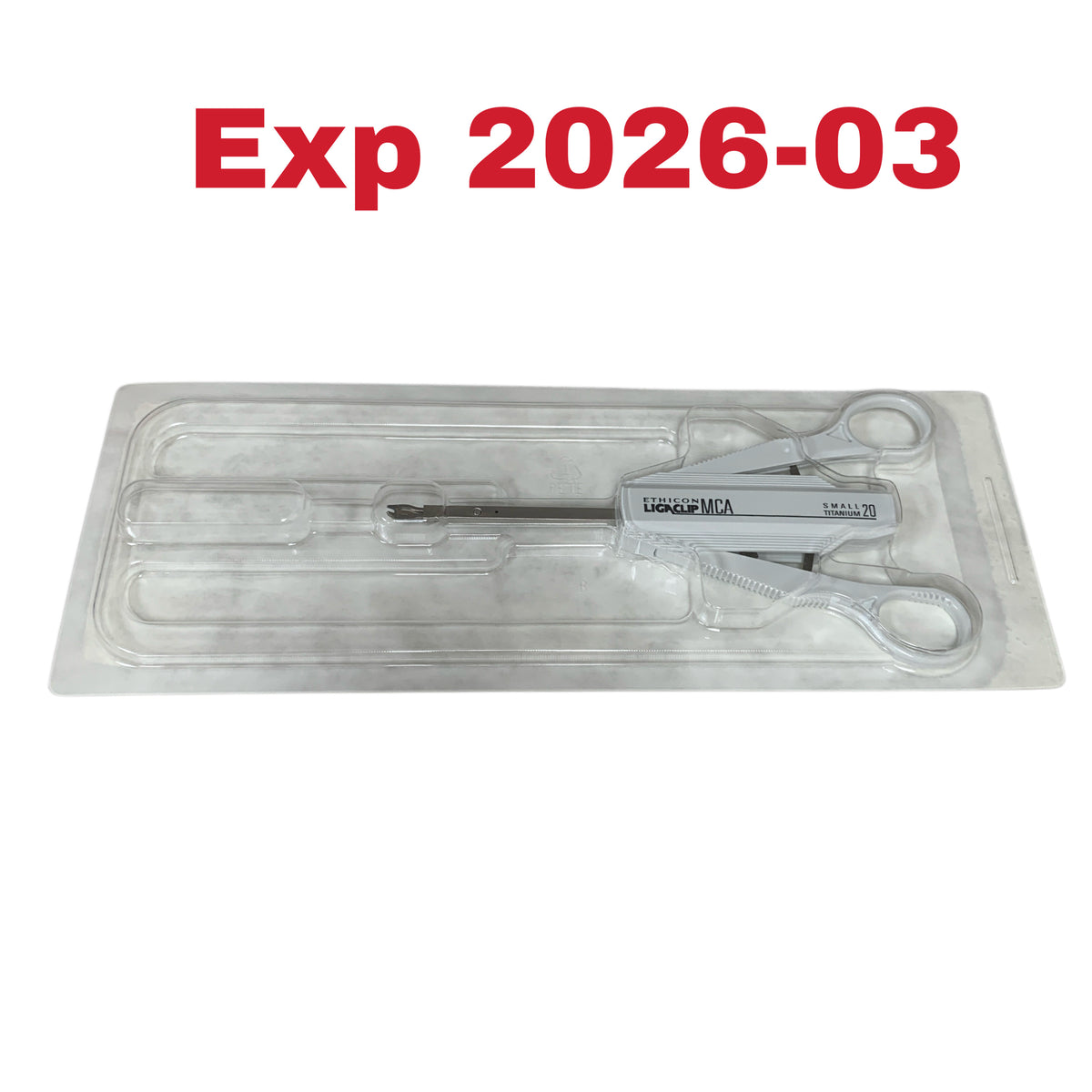 ETHICON ENDO-SURGERY MCS20 LIGACLIP MCA Multiple Clip Applier 23 8 cm 20 Small Titanium Clips Clip Height After Closure 3.8 mm Exp 2026 03