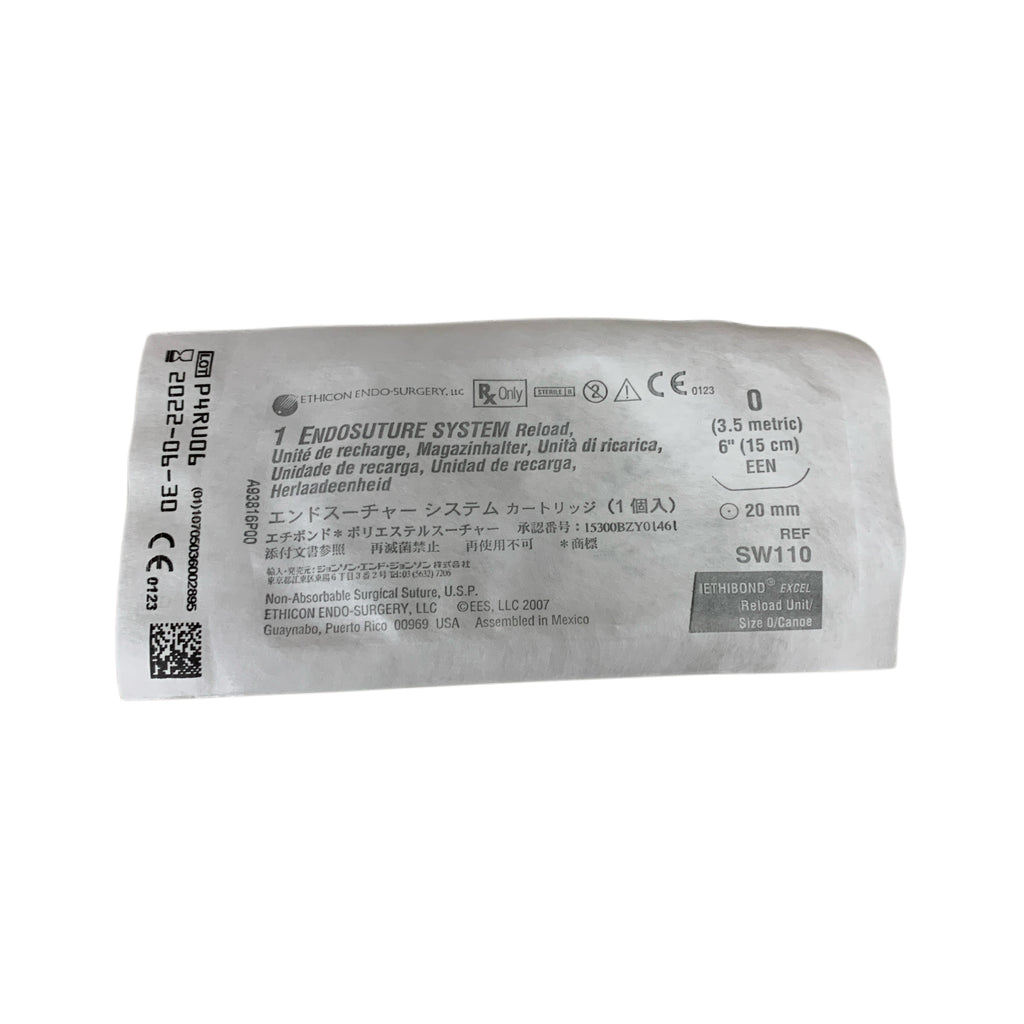 ETHICON SW110 Endosuture Reload Ethibond Excel Size 0 Canoe 6in 20mm Exp 2022 06