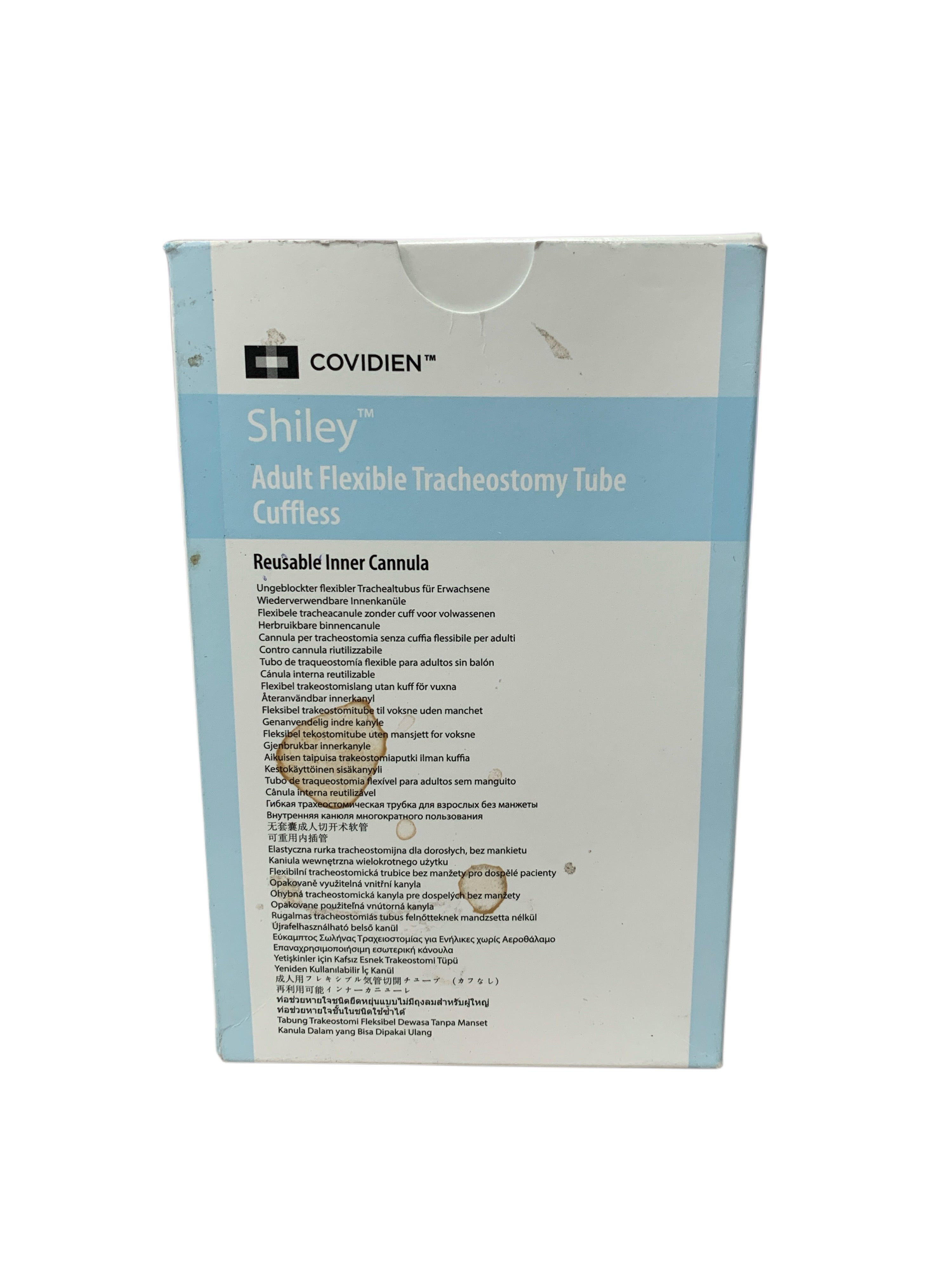 COVIDIEN REF 4UN65R Shiley Adult Flexible Tracheostomy Tube Cuffless 6.5mm, Exp. 2028/04
