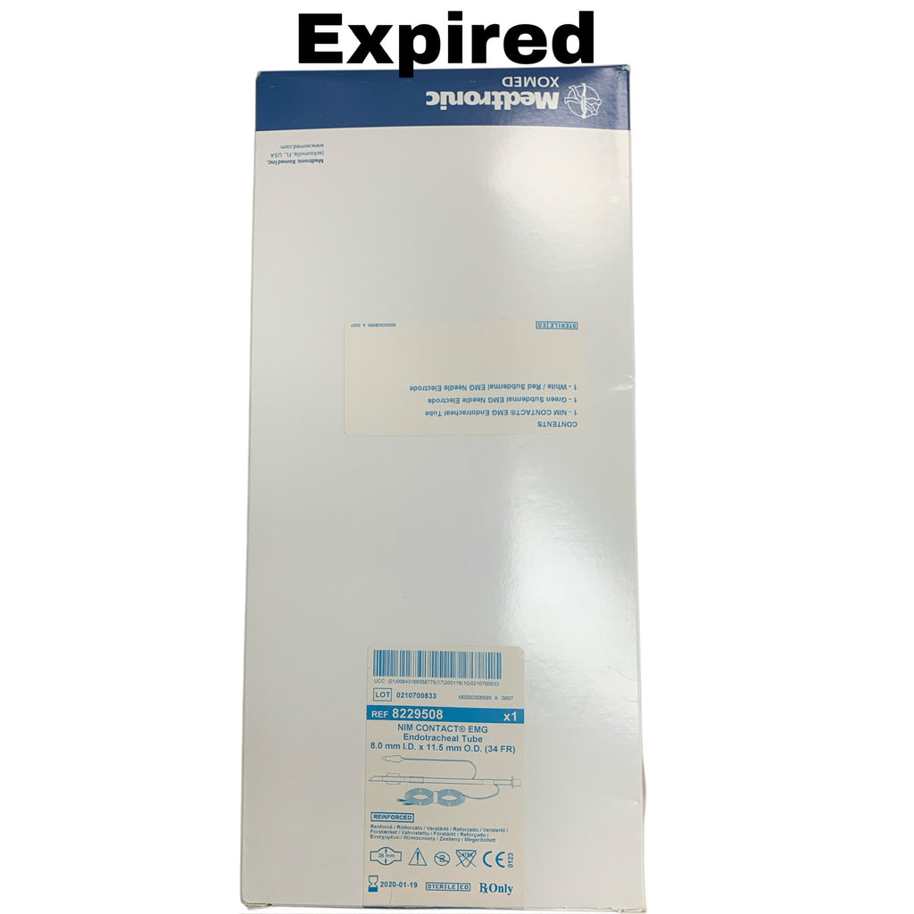 MEDTRONIC XOMED 8229508 NIM CONTACT EMG ET Tube 8.0mm I.D. 11.5mm O.D. 34 FR EXP 2020 01