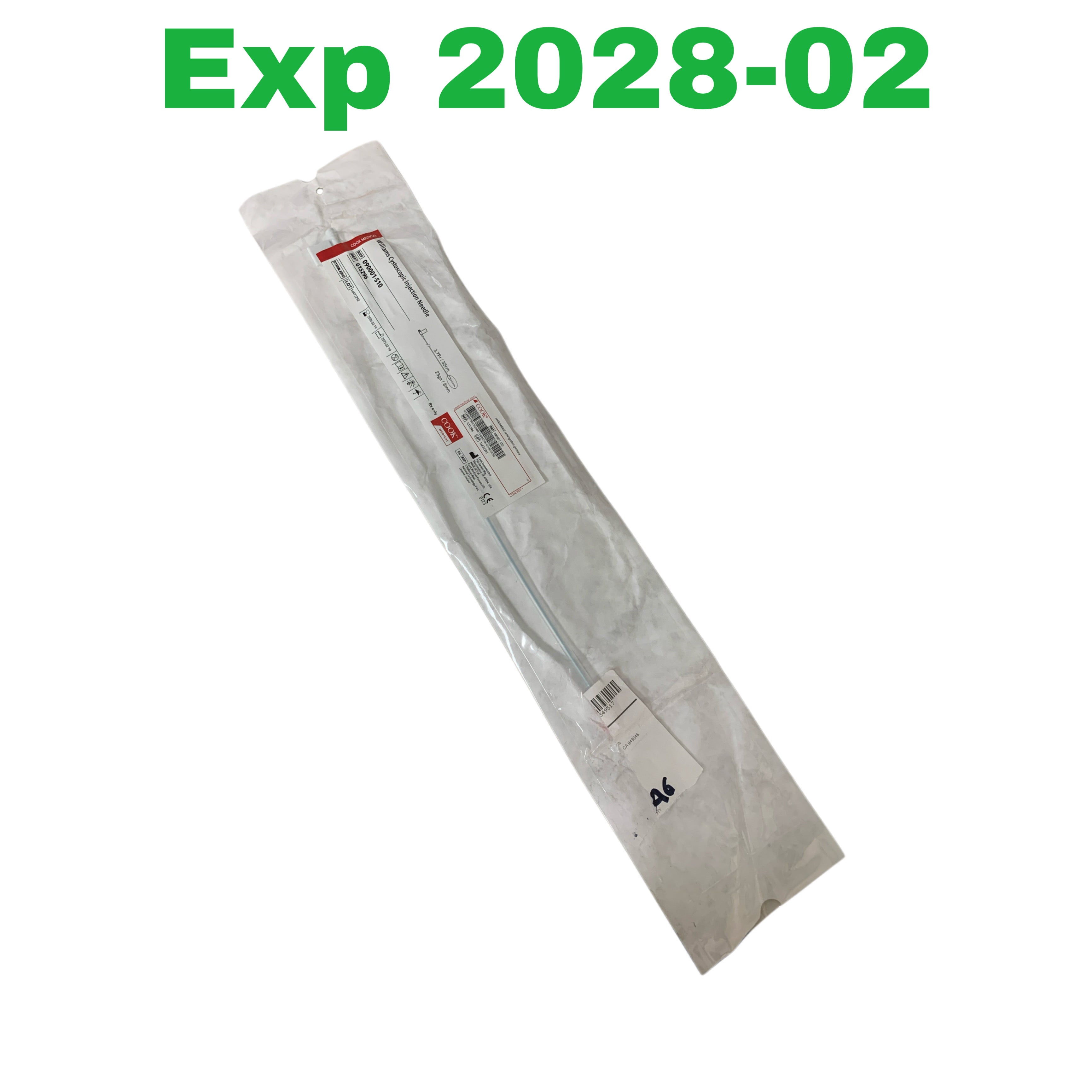 COOK MEDICAL REF G15296 / 090001-S10 Williams Cystoscopic Injection Needle 3.7Fr 35cm 23ga 8mm, Exp.2028-02