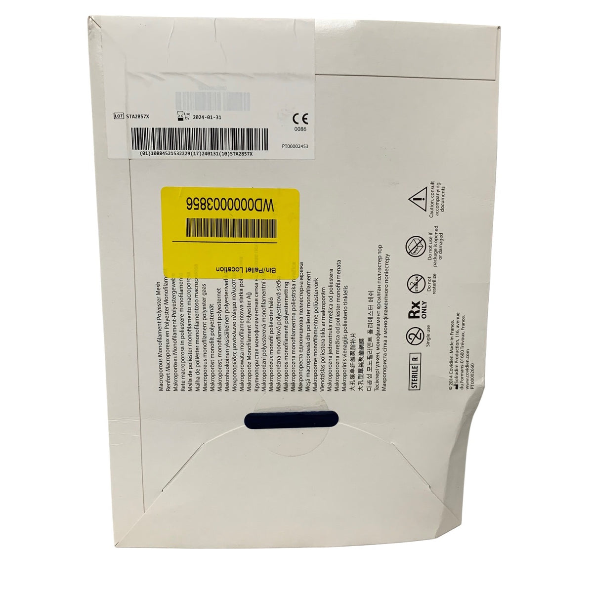 COVIDIEN VTX1510 Versatex Monofilament Mesh Macroporous Polyester 15 cm x 10 cm Exp 2024 01