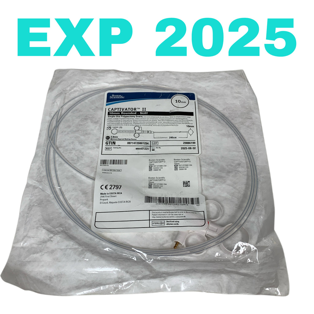 BOSTON SCIENTIFIC REF M00561220 Captivator II 10mm Rounded Stiff  Captivator II 10mm Rounded Stiff Single-Use Polypectomy Snare 240cm, Exp.2025/08