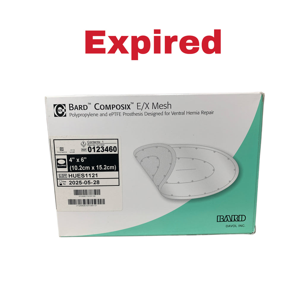 BARD 0123460 Composix E/X Mesh 4" x 6" 10.2cm x 15.2cm Ellipse Exp 2025 05