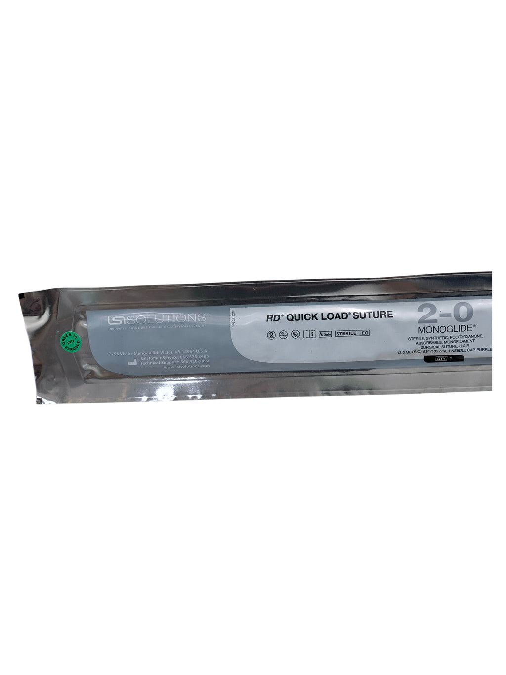 LSI SOLUTIONS REF 021030 RD Quick Load Suture 2-0 Monoglided Absorbable Monofilament 53in, Exp.2026/09