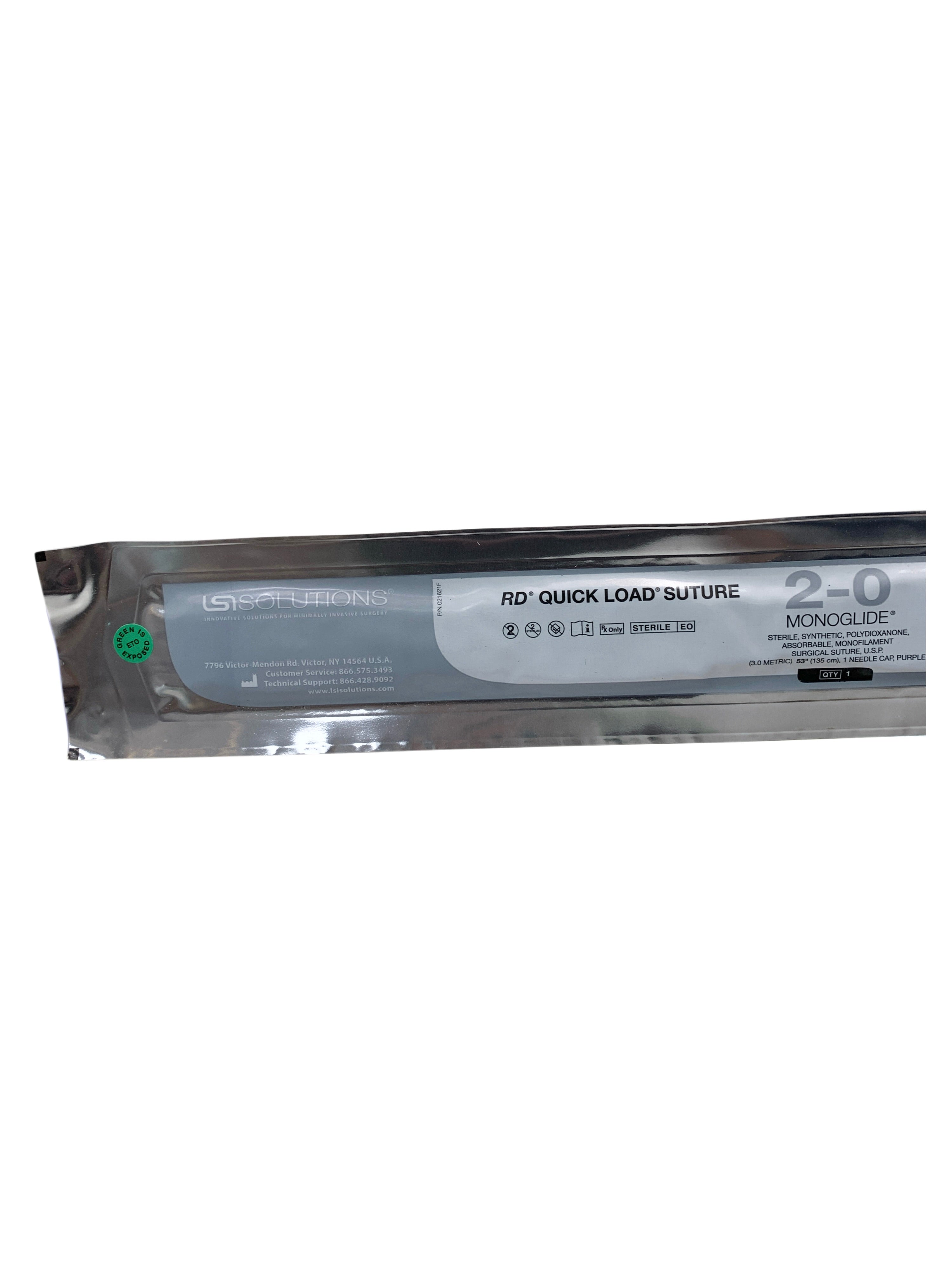 LSI SOLUTIONS REF 021030 RD Quick Load Suture 2-0 Monoglided Absorbable Monofilament 53in, Exp.2026/09