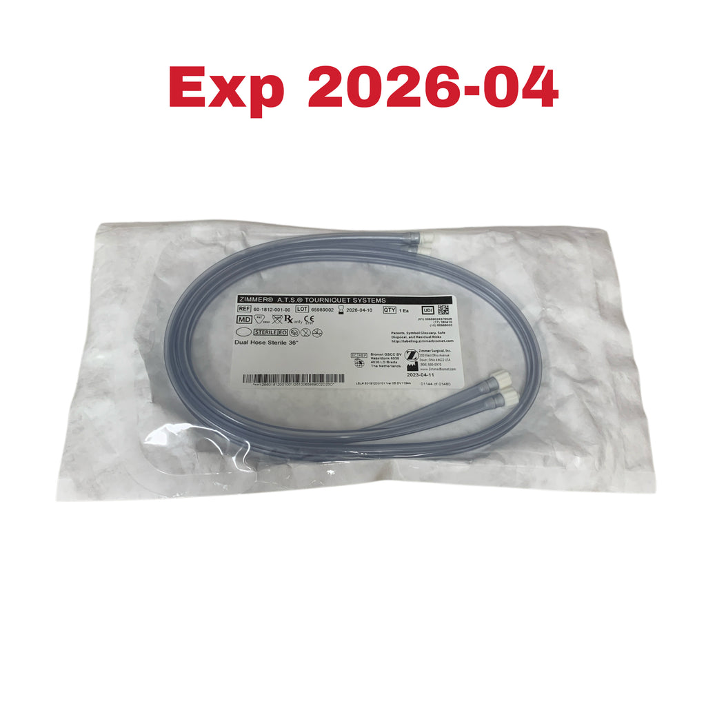 ZIMMER Biomet REF 60-1812-001-00 A.T.S. Tourniquet System Dual Hose Sterile 36", Exp.2026/04