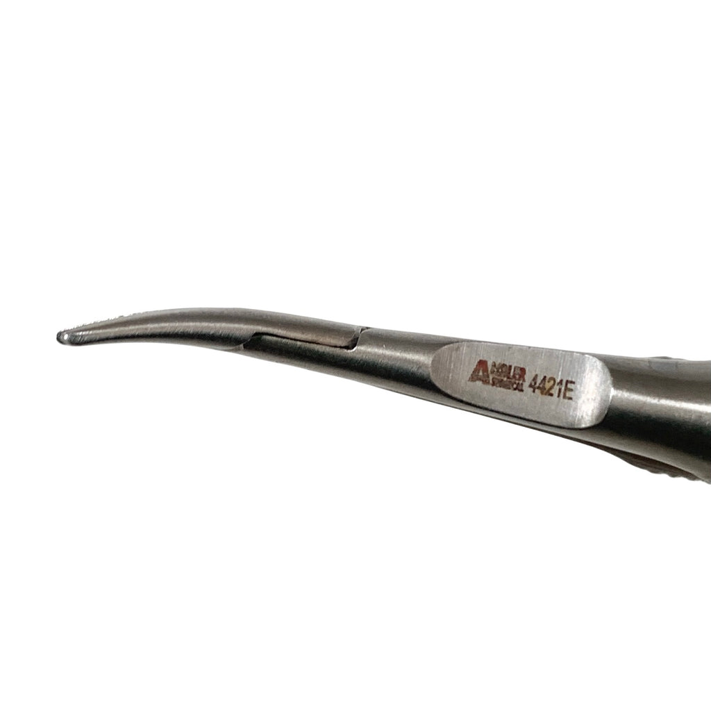 AMBLER REF 4421E Barraquer needle holder 5 1/8'',medium, gently curved, 9.0mm smooth jaws, round handle, with lock