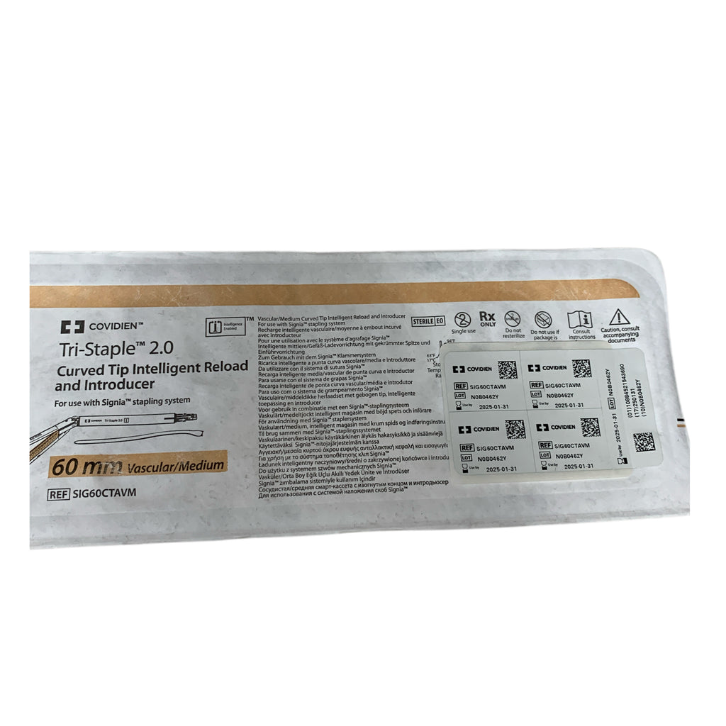 COVIDIEN REF SIG60CTAVM Tri-Staple 2.0 Curved Tip Intelligent Reload and Introducer 60mm Vascular/Medium for Signia Stapling System, Exp.2025/01