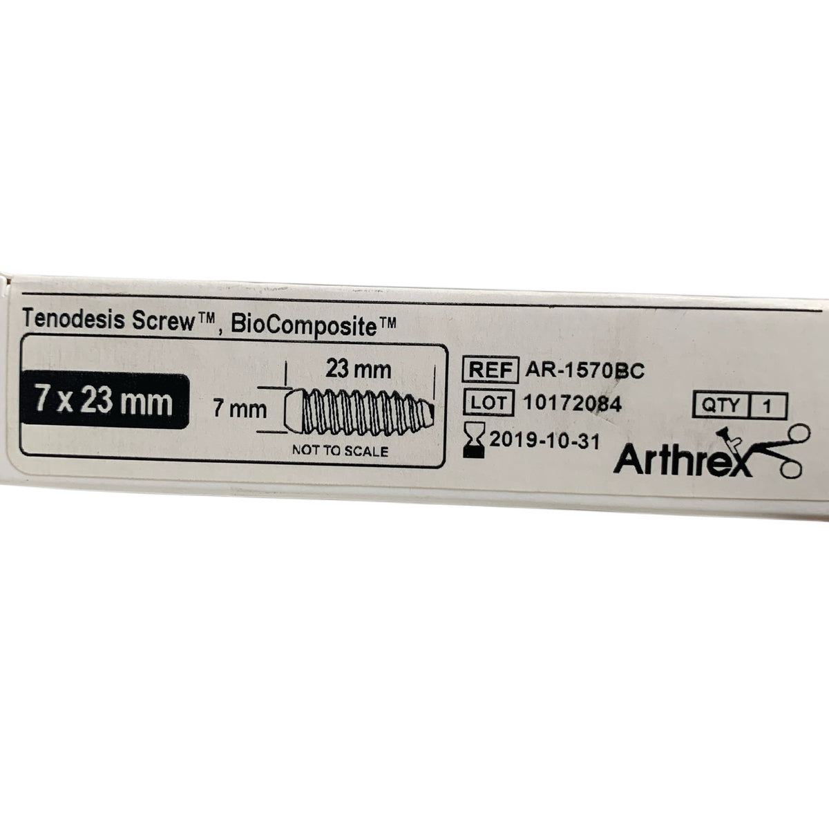 ARTHREX AR-1570BC Tenodesis Screw BioComposite 7 x 23 mm EXP 2019 10
