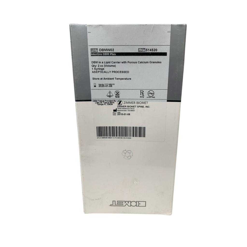 ZIMMER BIOMET REF DBMW02 InterGro DBM Plus 2 cc Exp 2020 01