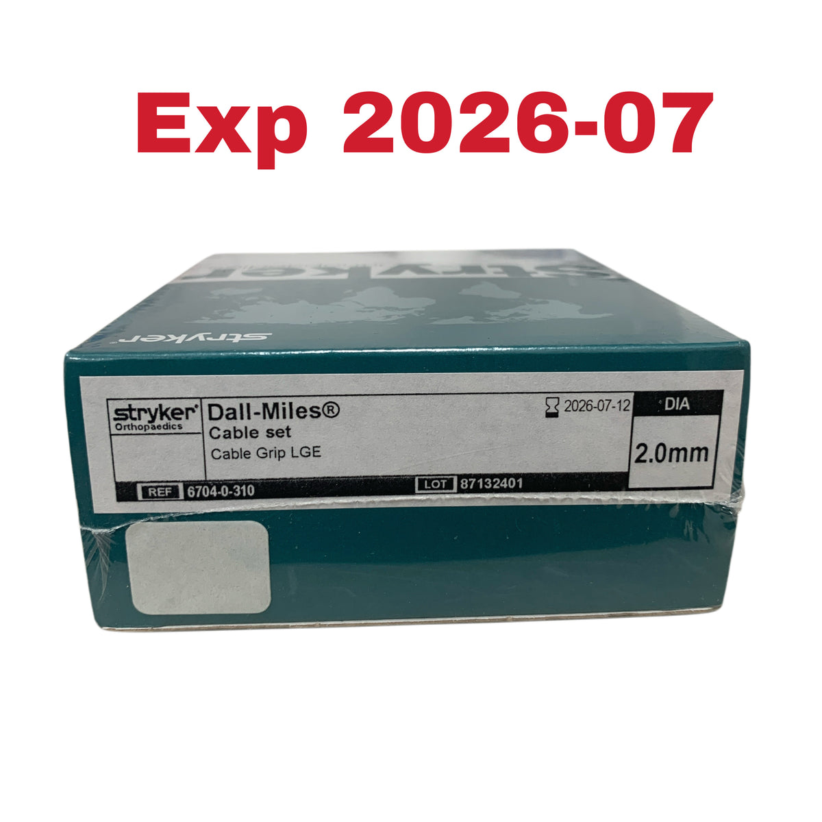 STRYKER 6704-0-310 Dall-Miles Cable set Cable Grip LGE 2.0mm Exp 2026 07