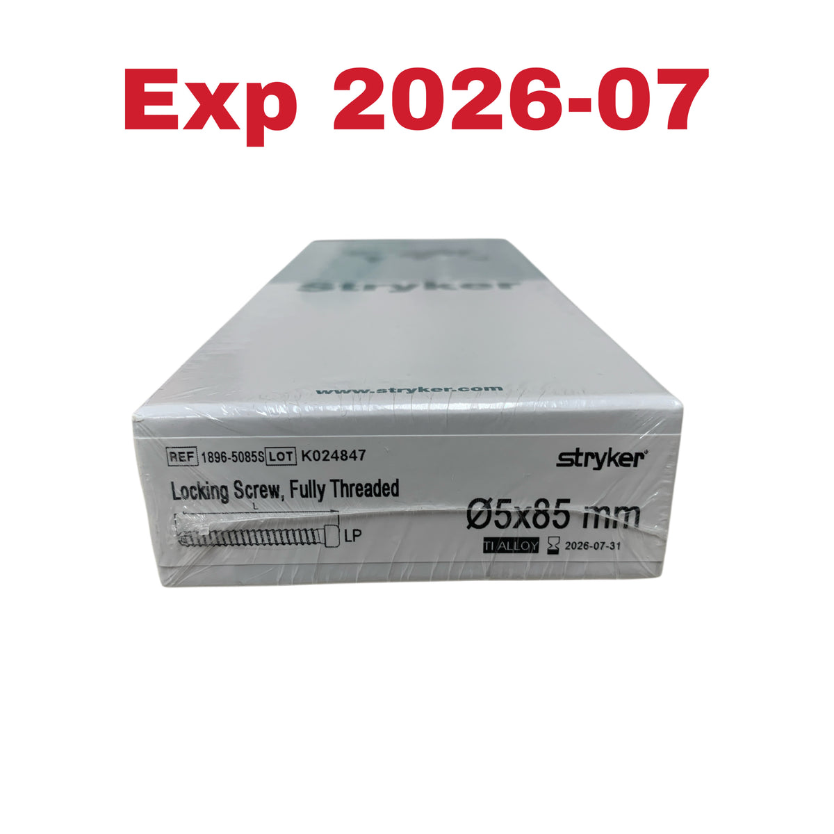 STRYKER 1896-5085S Locking Screw Fully Threaded 5x85 mm Exp 2026 07