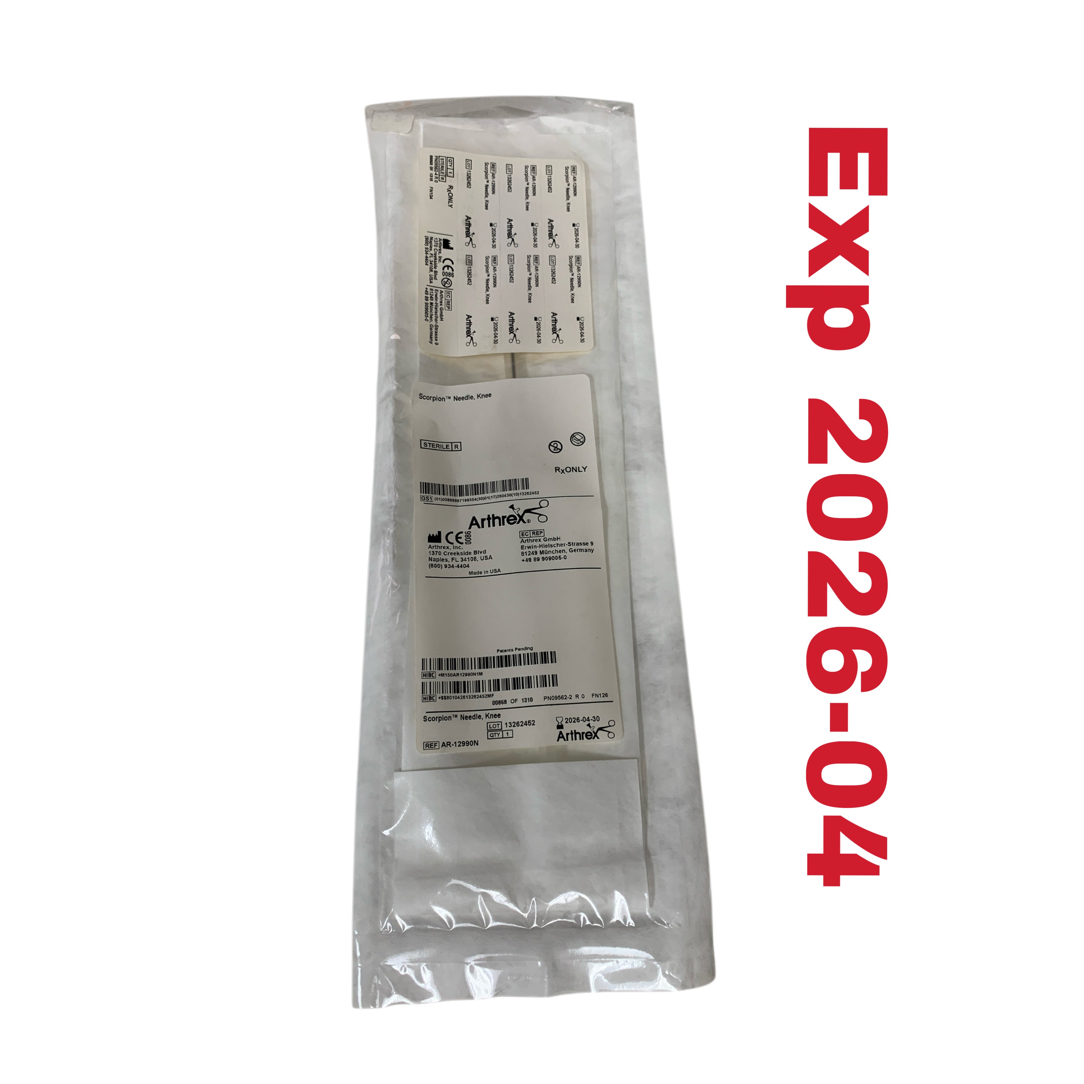 ARTHREX REF AR-12990N Scorpion Needle Knee, Exp.2026/04