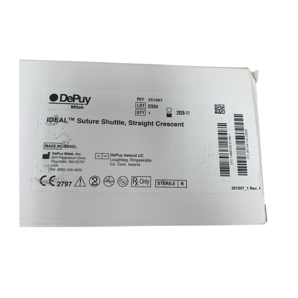 DEPUY MITEK REF 251007 IDEAL Suture Shuttle Straight Crescent Exp 2026 11
