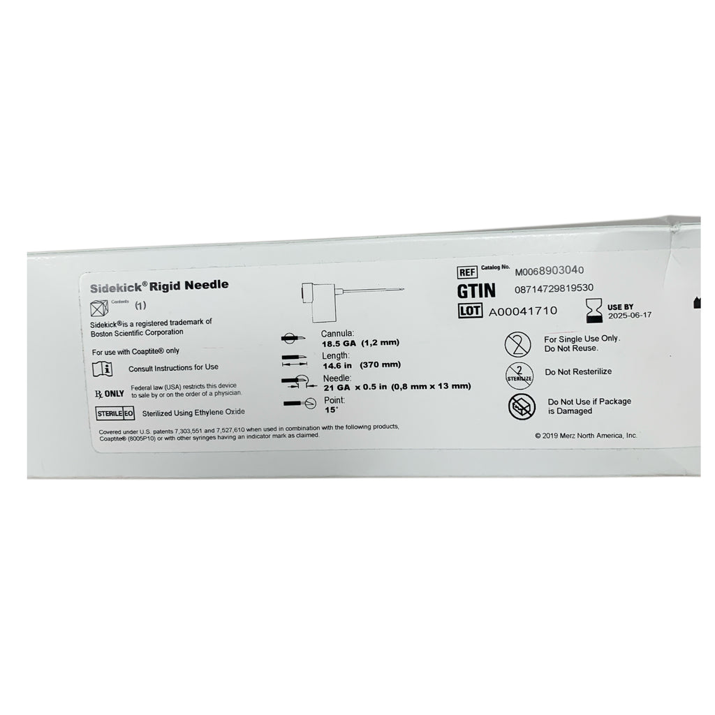 BOSTON SCIENTIFIC M0068903040 Sidekick Rigid Needle Cannula 18.5 GA Length 14.6 in Needle 21 GA x 0.5 in Exp 2025 06
